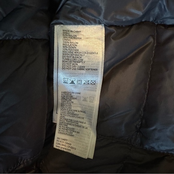 Prana dawn blazer style down jacket in charcoal - Picture 8 of 9